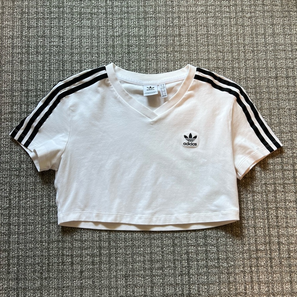 Adidas Trefoil Cropped 3 Stripes Top